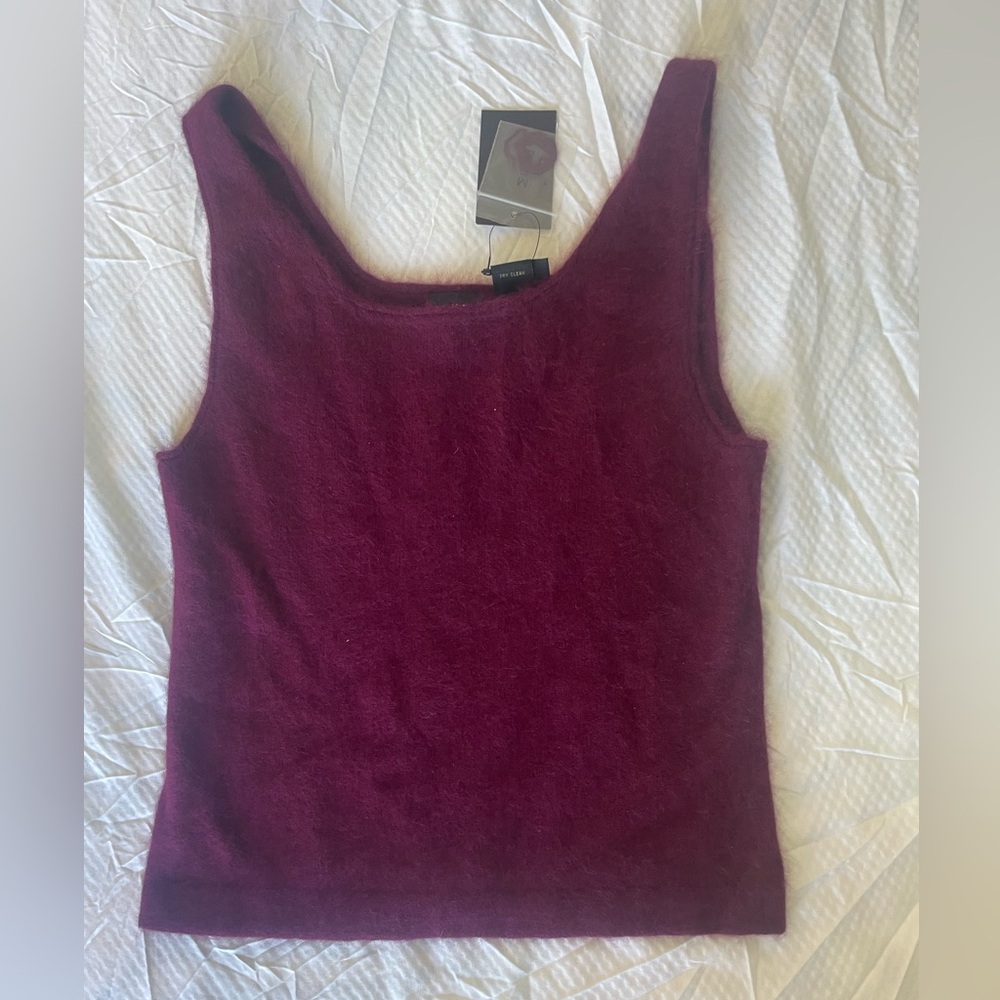 MAG Angora Fuzzy Tank Top in Merlot
